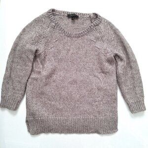 Ann Taylor Grey Cotton Wool Alpaca Blend Sweater